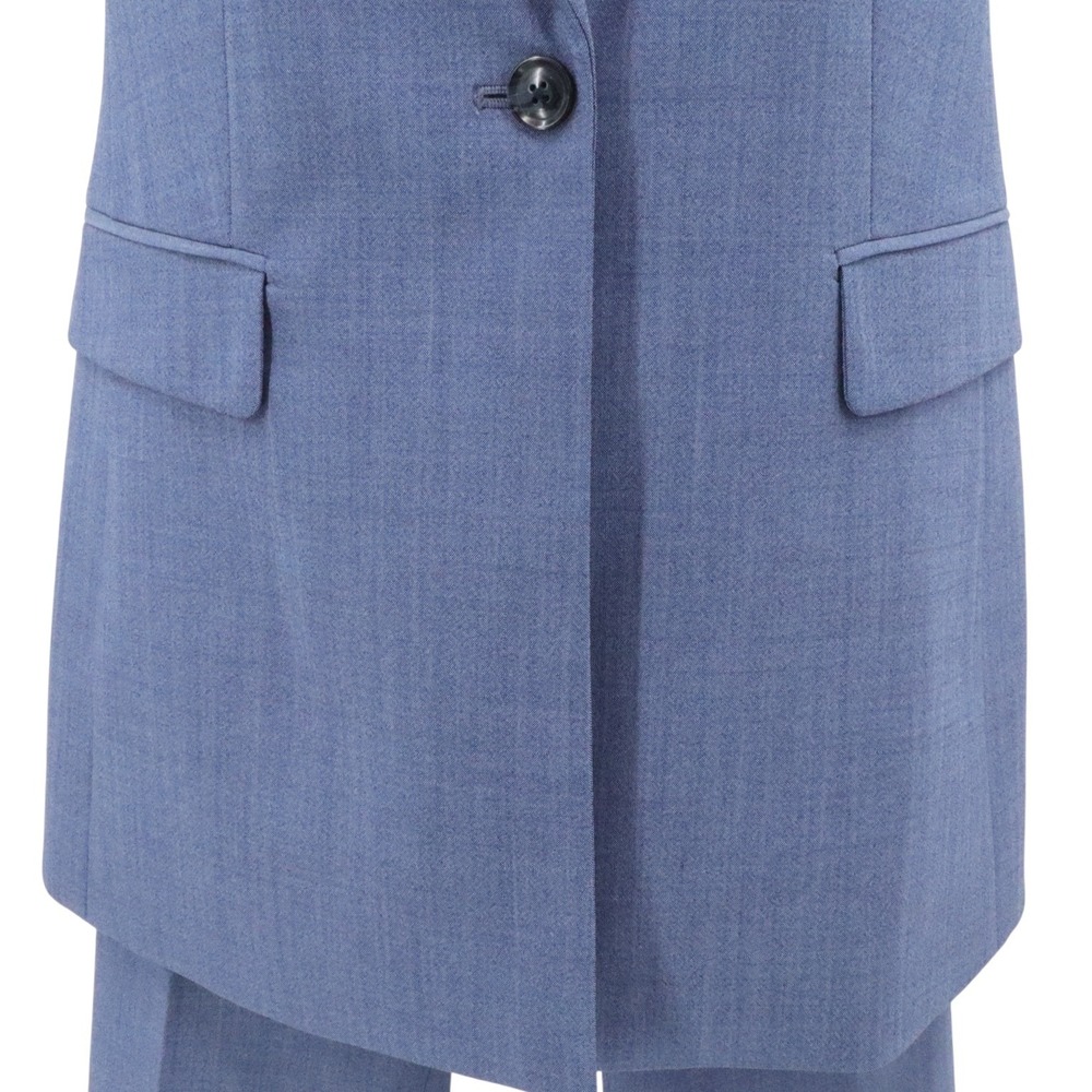 Banana Republic Blue Wool Blend Vest Suit Set Women 4 Cropped Pants Lined - Picture 5 of 8